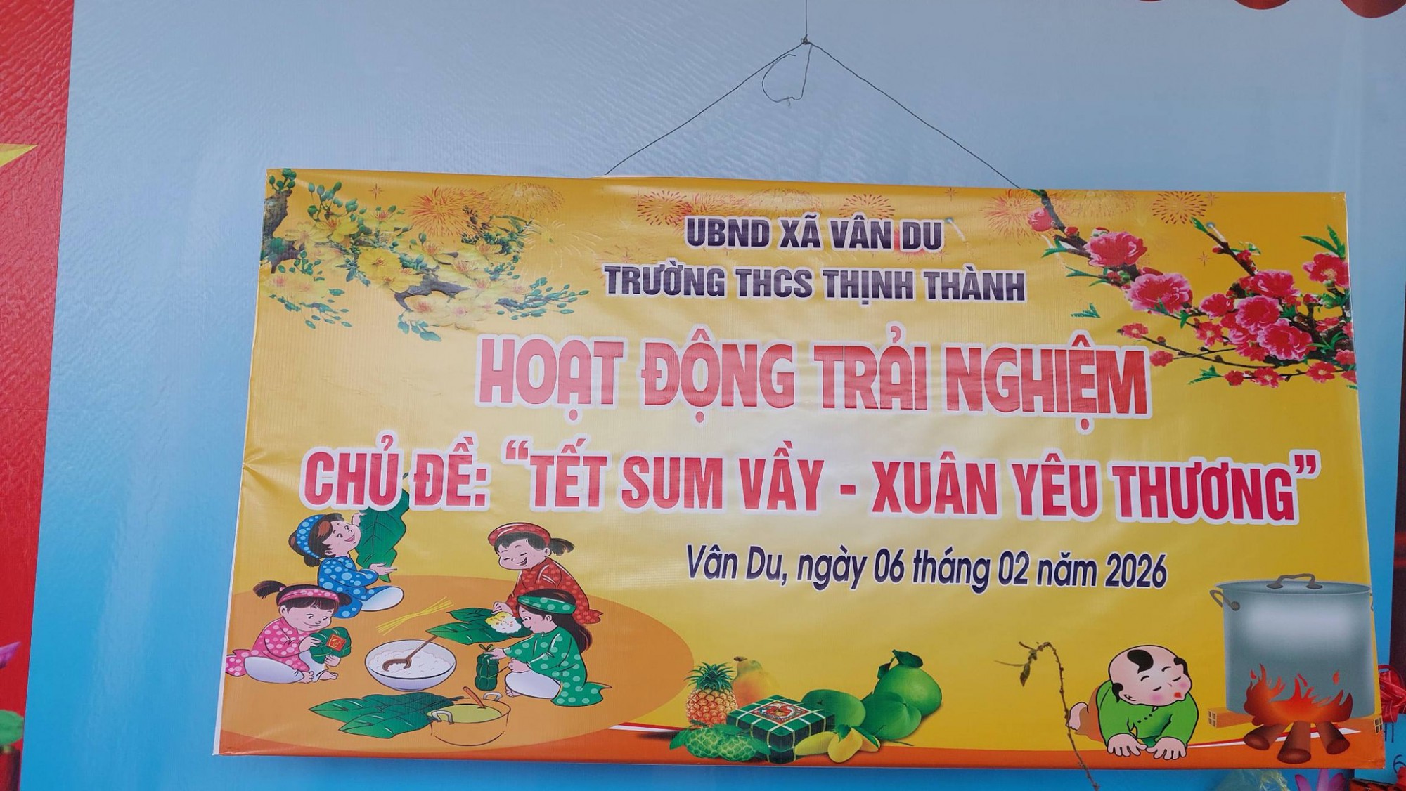 Rộn ràng hội thi gói bánh chưng, bày mâm ngũ quả Xuân Bính Ngọ 2026 TRƯỜNG THCS THỊNH THÀNH